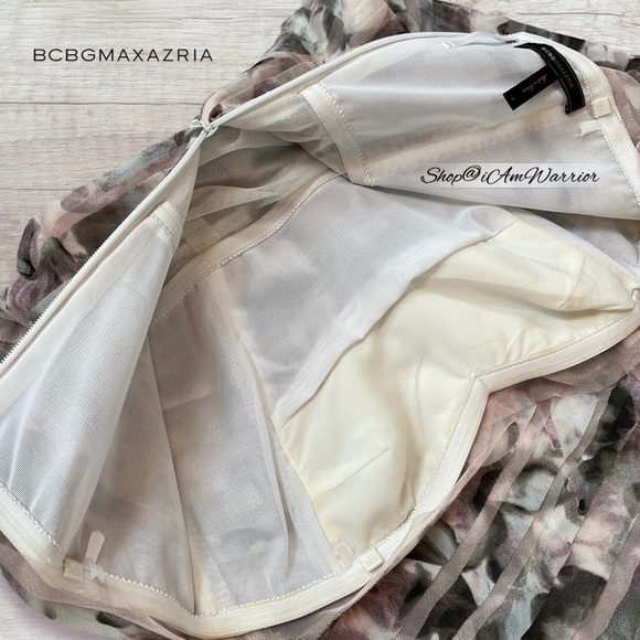 BCBGMaxAzria celeb favorite floral tiered tulle strapless gown *Shop@iamwarrior - Picture 13 of 16